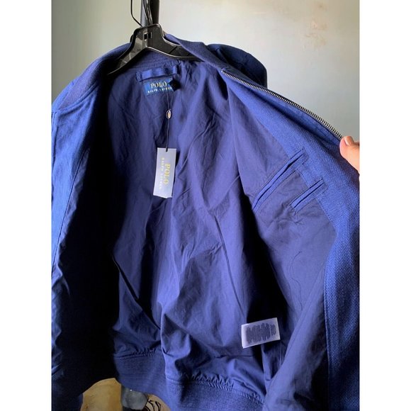 NWT $398 POLO RALPH LAUREN Men's M L Stretch Linen modern flight Bomber Jacket - Picture 7 of 12